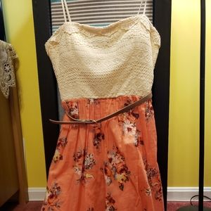 Peach and white City Triangle summer dress